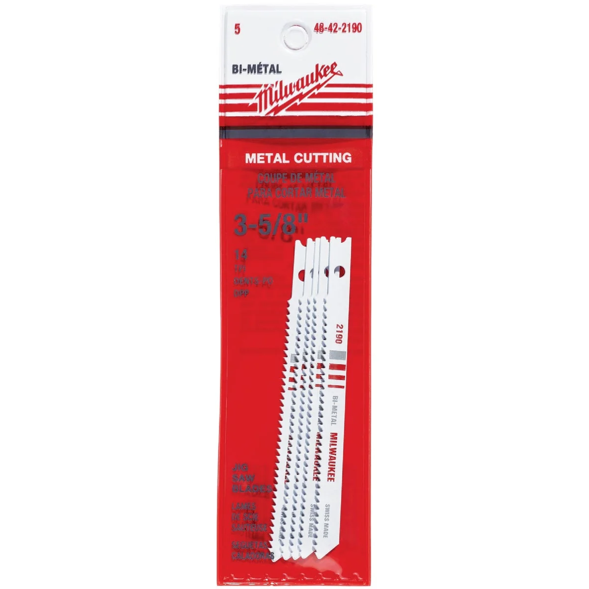 Official Milwaukee U-Shank 3-5 8 In. x 14 TPI Bi-Metal Jig Saw Blade Metal Cutting 5-Pack Stylish