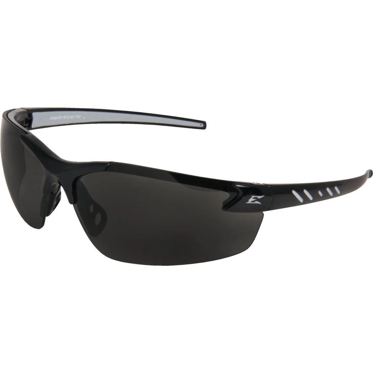 Fashionable Edge Eyewear Zorge G2 Gloss Black Frame Safety Glasses with Smoke Lenses Optimized