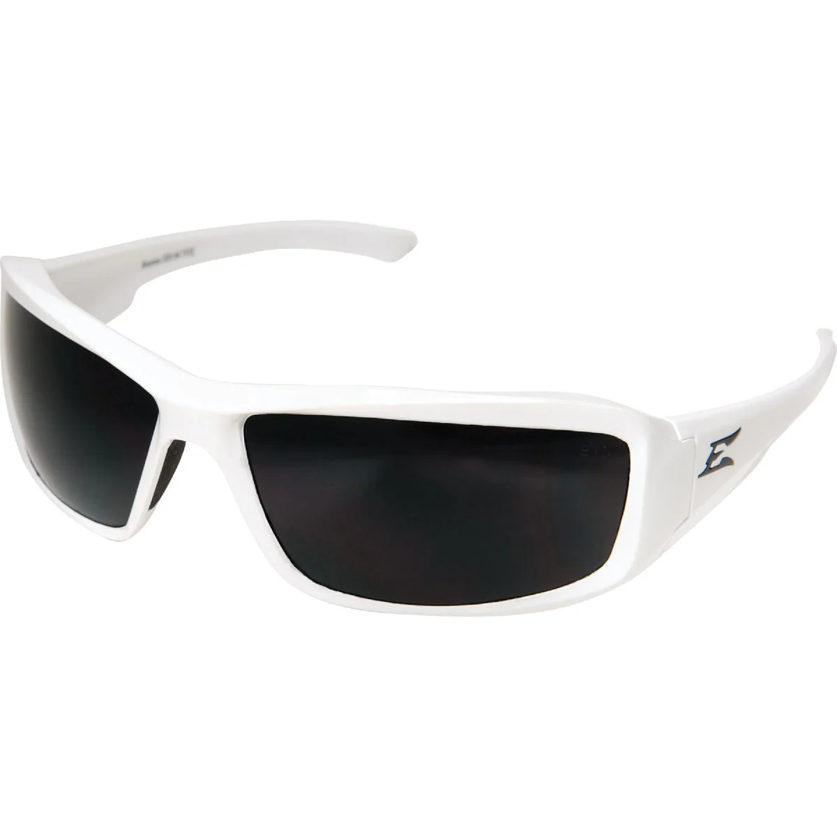 Sustainable Edge Eyewear Brazeau Gloss White Frame Safety Glasses with Smoke Lenses Fast