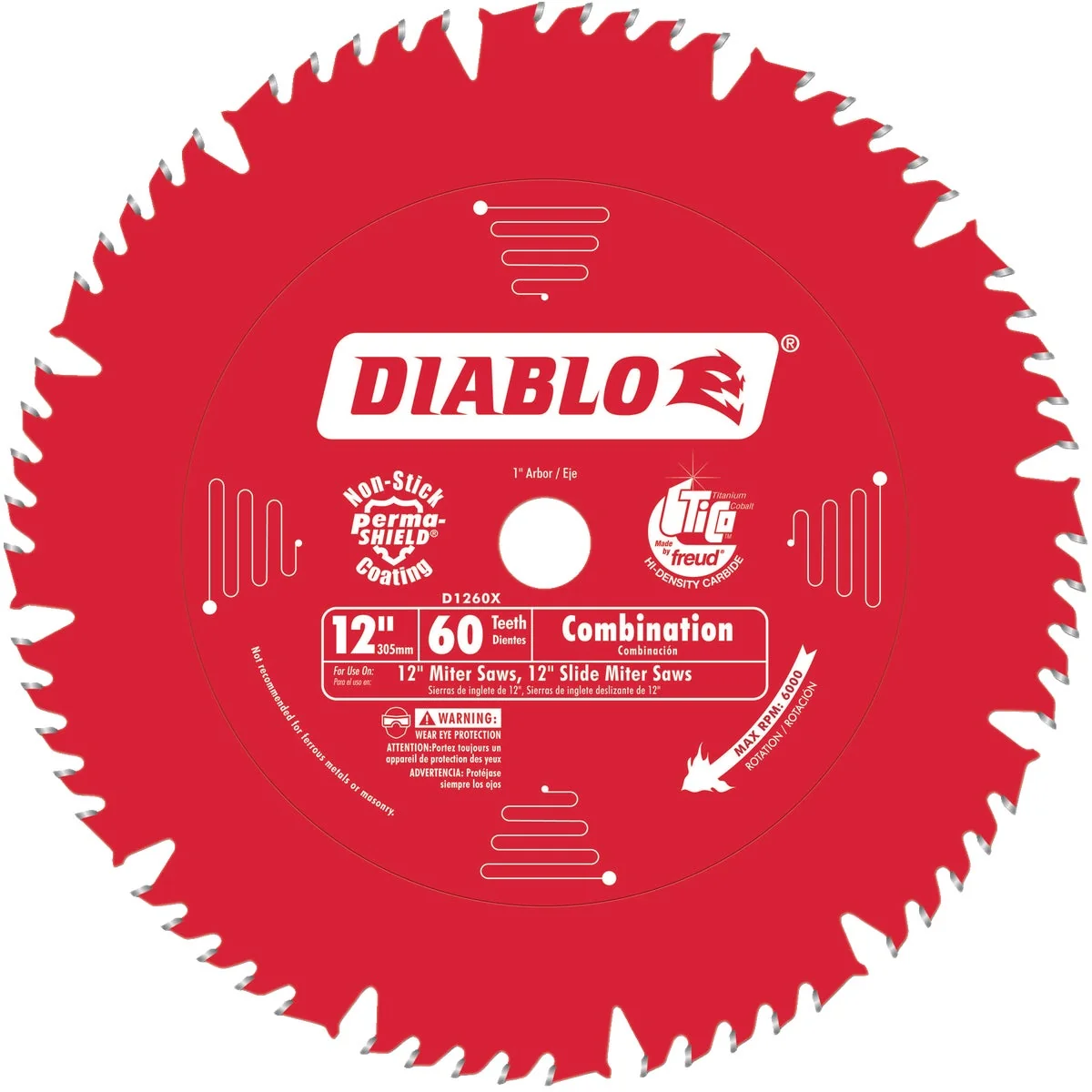 Safe Diablo 12 In. 60-Tooth Combination Circular Saw Blade Casual