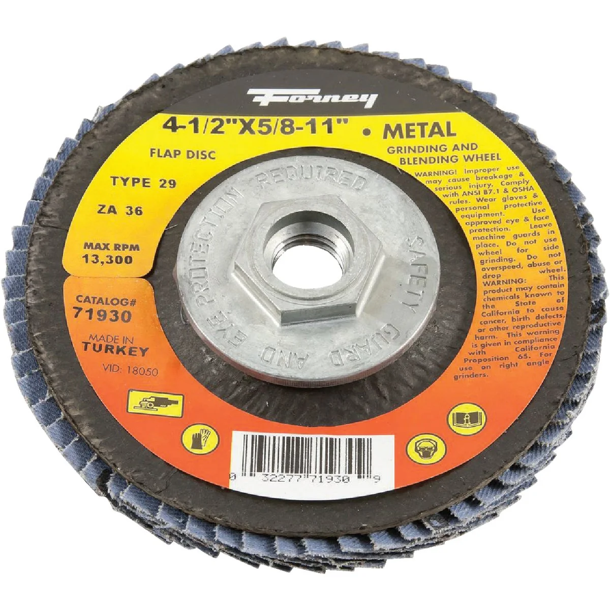 Elegant Forney 4-1 2 In. 5 8 In.-11 36-Grit Type 29 Blue Zirconia Angle Grinder Flap Disc Green