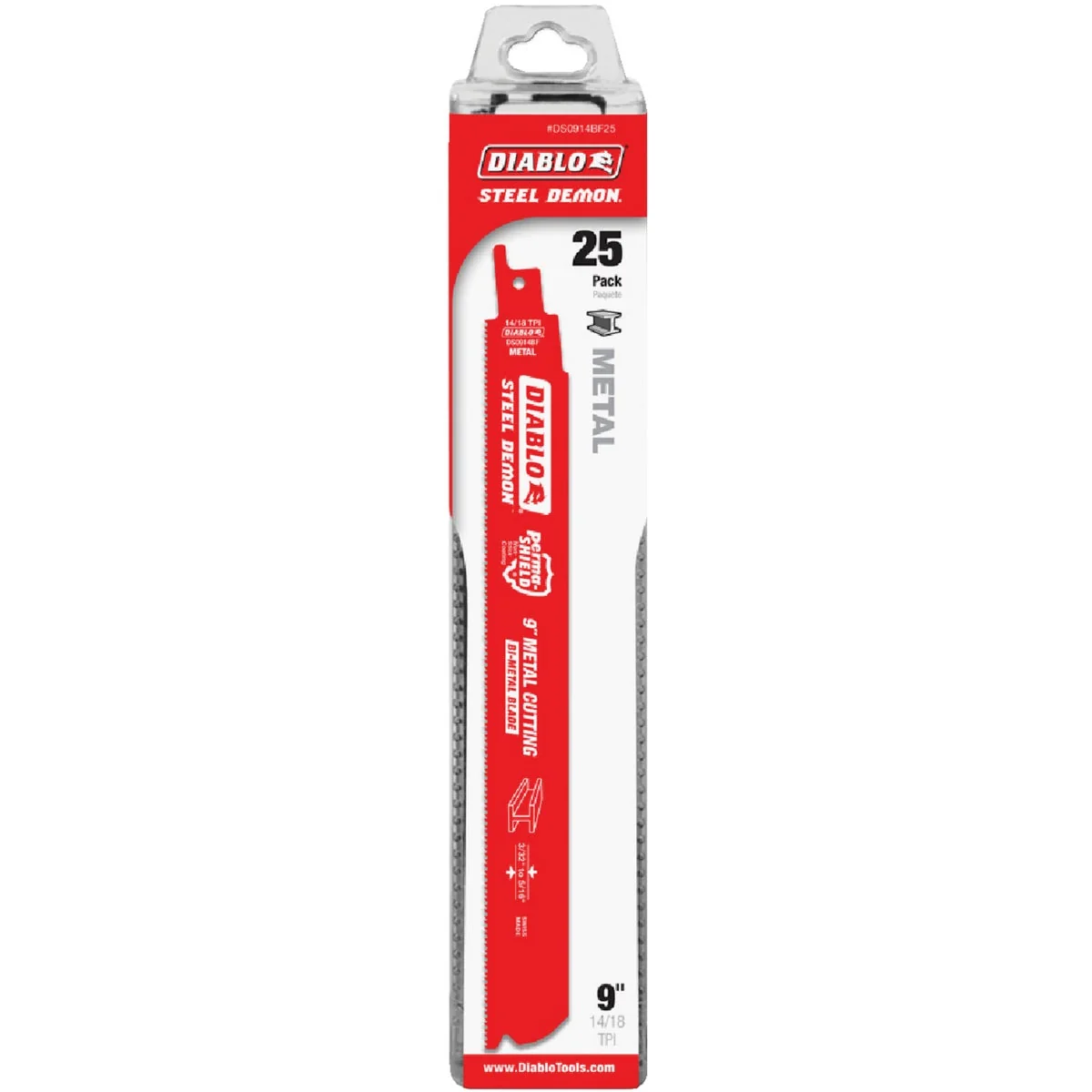 Advanced Diablo Steel Demon 9 In. 14 18 TPI Medium Metal Reciprocating Saw Blade 25-Pack Smart