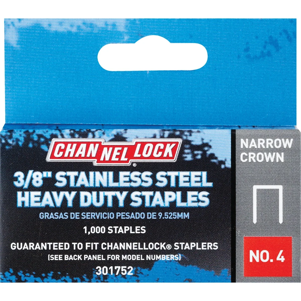 Specialty Channellock No. 4 Narrow Crown Stainless Steel Staple 3 8 In. 1000-Pack Casual