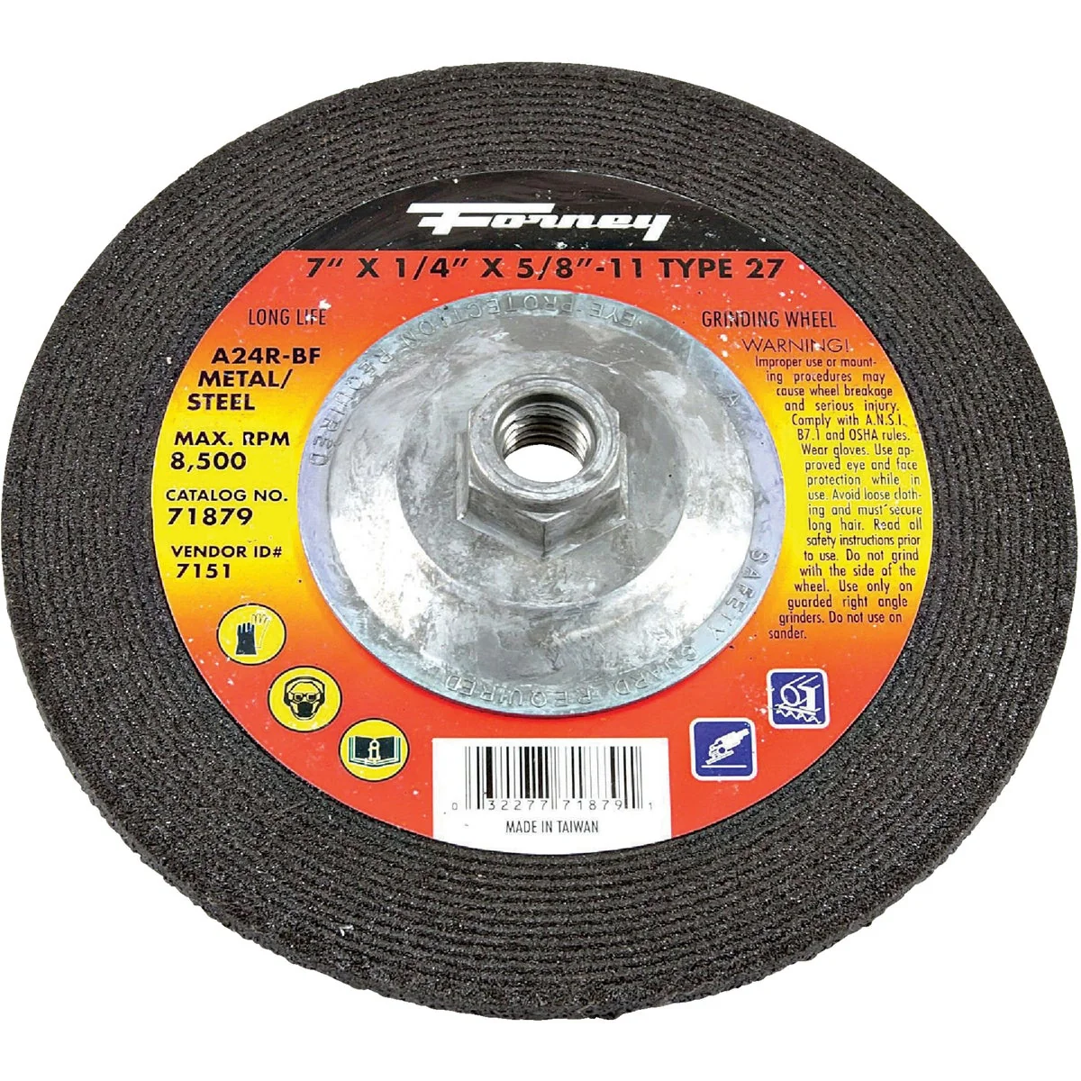 Top-Quality Forney Type 27 7 In. 1 4 In. 5 8 In.-11 Metal Steel Grinding Cut-Off Wheel Premium Material