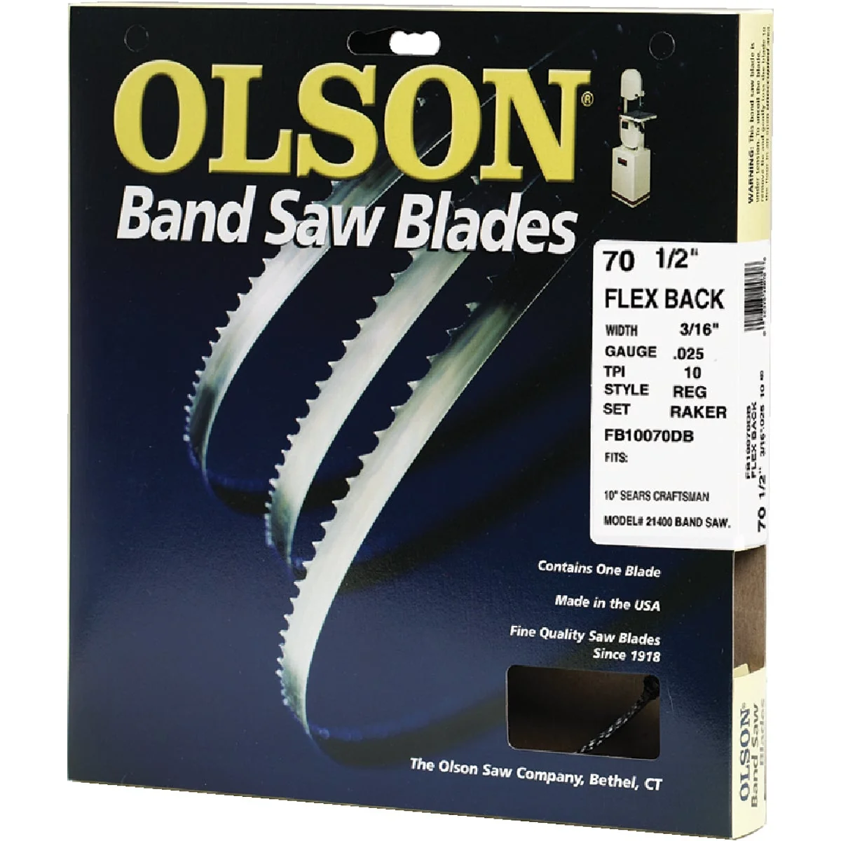 Top-Quality Olson 70-1 2 In. x 3 16 In. 10 TPI Regular Flex Back Band Saw Blade Practical