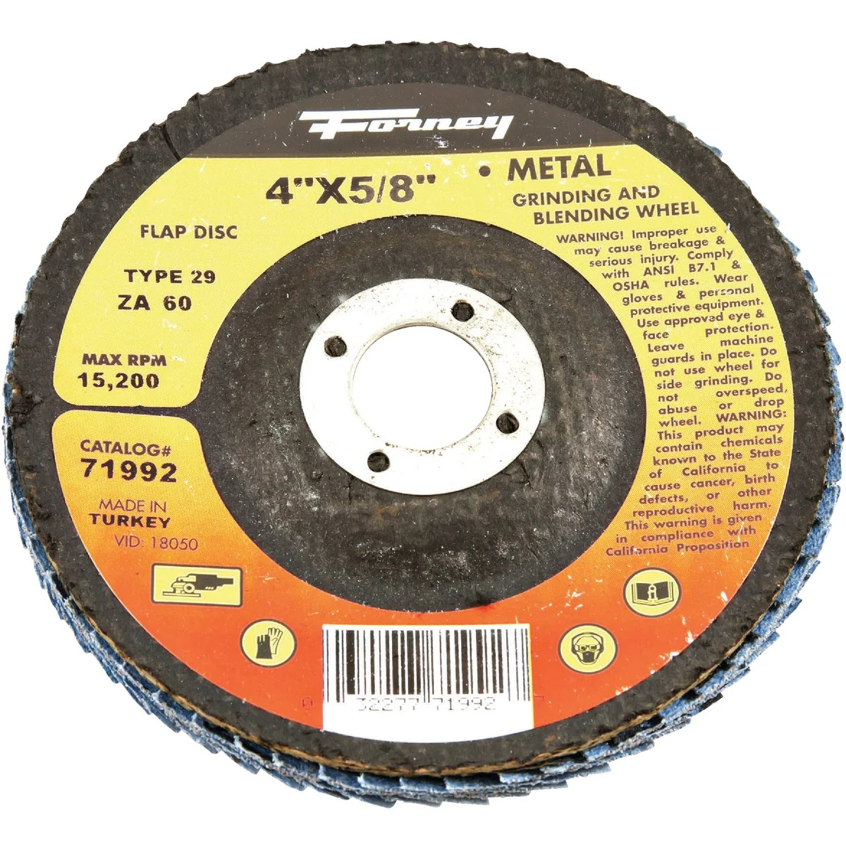 Exclusive Forney 4 In. x 5 8 In. 60-Grit Type 29 Blue Zirconia Angle Grinder Flap Disc Exceptional