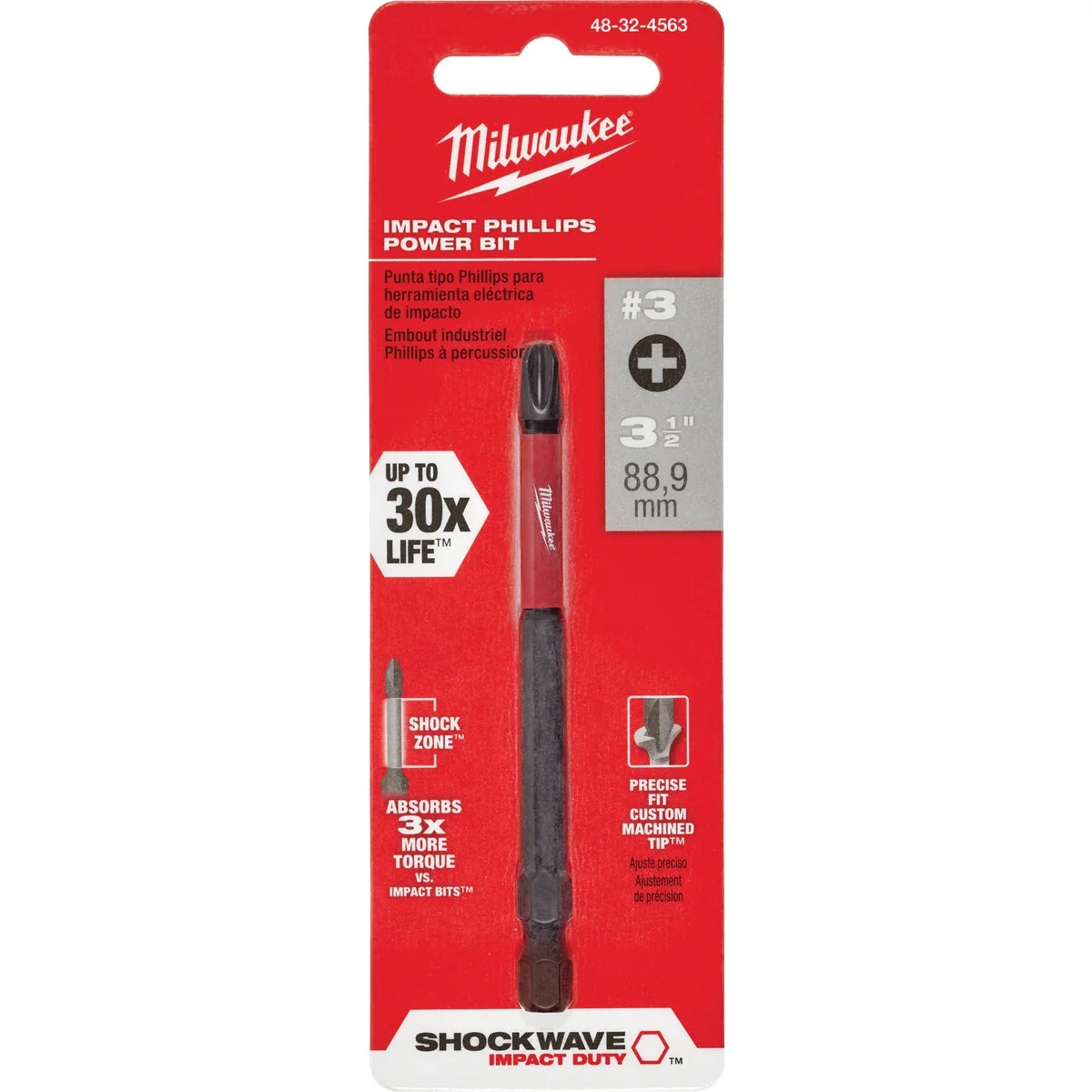 Detailed Milwaukee Shockwave 3 Phillips 3-1 2 In. Power Impact Screwdriver Bit Artisan