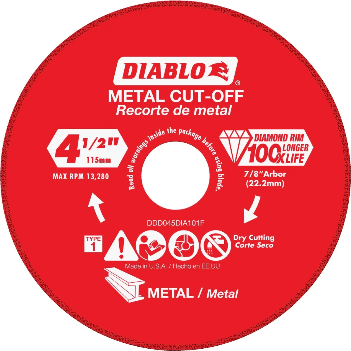 Fashionable Diablo Type 1 4-1 2 In. x 7 8 In. Metal Cutting Diamond Cut-Off Wheel Sustainable