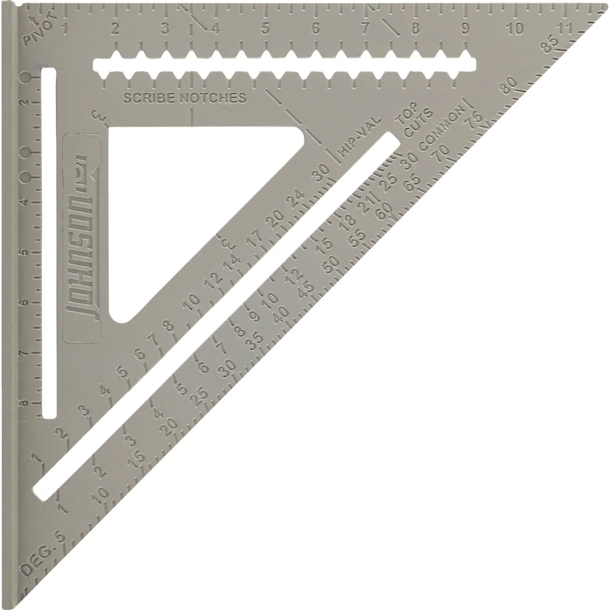 Contemporary Johnson Level 12 In. Aluminum Rafter Square with Instruction Manual Rafter Tables Fine