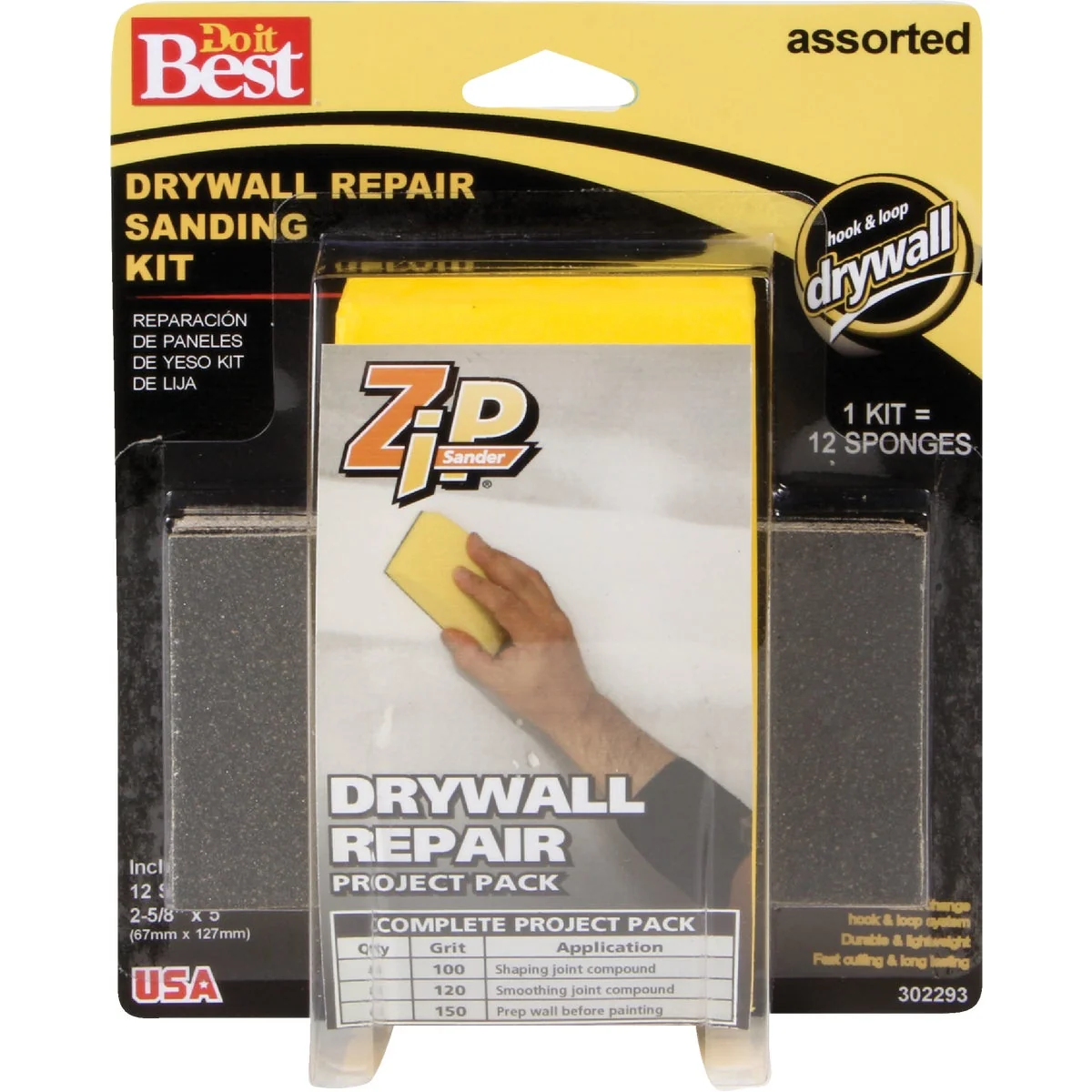 Professional Do it Zip Sander Drywall Repair Hand Sanding Kit Quality