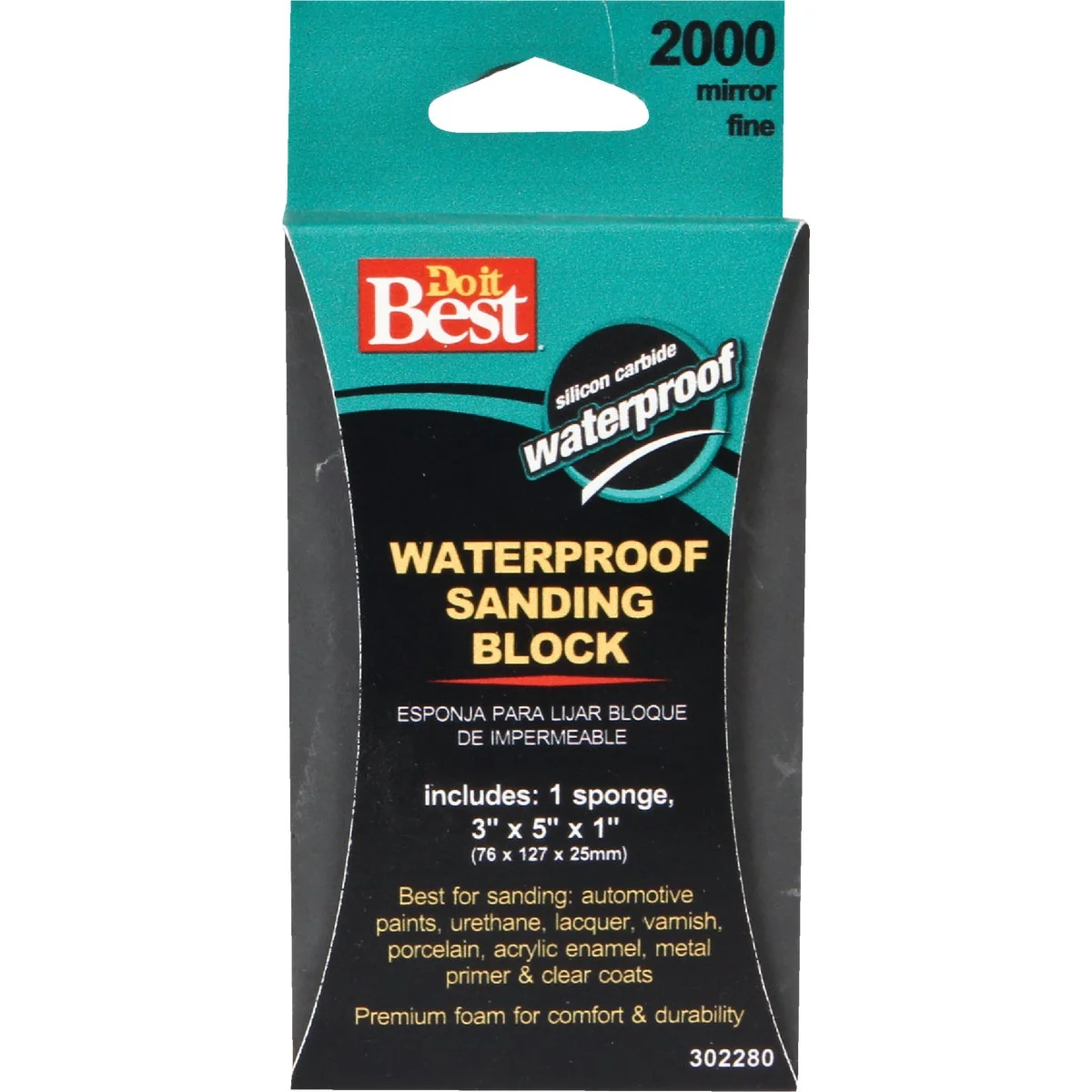 Pure Do it Waterproof 3 In. x 5 In. x 1 In. 2000 Grit Mirror Fine Sanding Sponge Recyclable