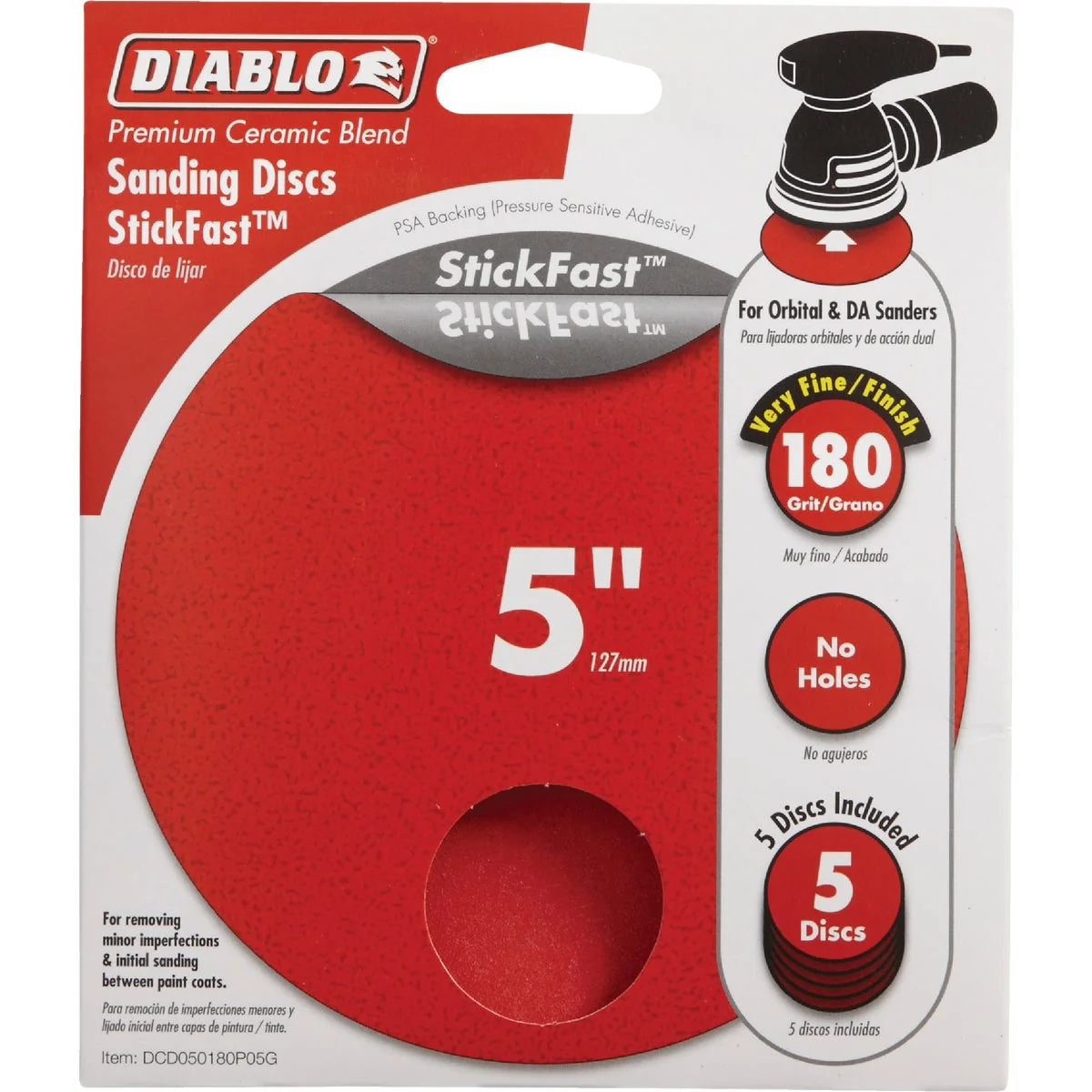 First-Class Diablo StickFast 5 In. 180 Grit Sanding Disc 5-Pack Next-Generation