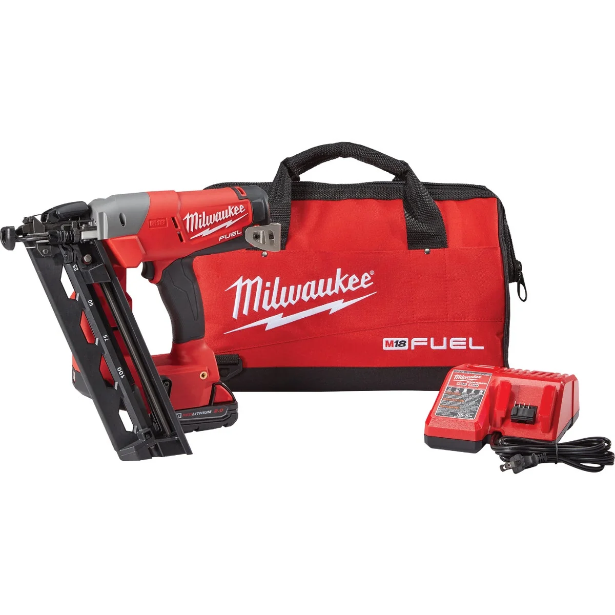 Professional Milwaukee M18 FUEL 18 Volt Lithium-Ion Brushless 16-Gauge 2-1 2 In. Angled Cordless Finish Nailer Kit Elegant
