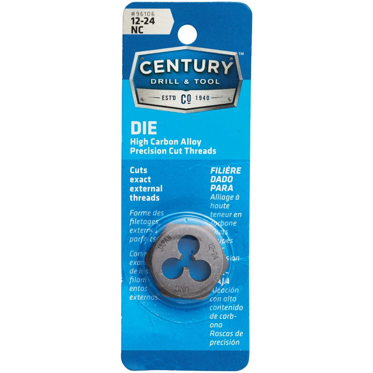 Comfortable Century Drill Tool 12-24 National Coarse 1 In. Across Flats Fractional Hexagon Die Traditional