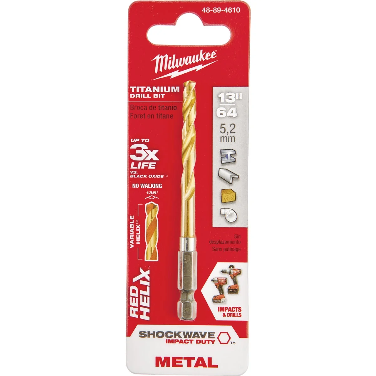 Trusted Milwaukee Shockwave Impact Duty 13 64 In. Titanium Hex Shank Drill Bit Versatile