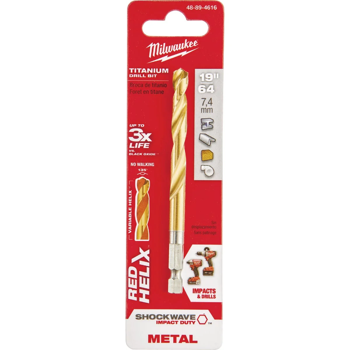 Expertly Made Milwaukee Shockwave Impact Duty 19 64 In. Titanium Hex Shank Drill Bit Top-Quality