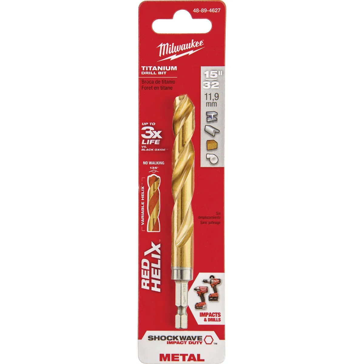 Responsible Milwaukee Shockwave Impact Duty 15 32 In. Titanium Hex Shank Drill Bit Top-Quality