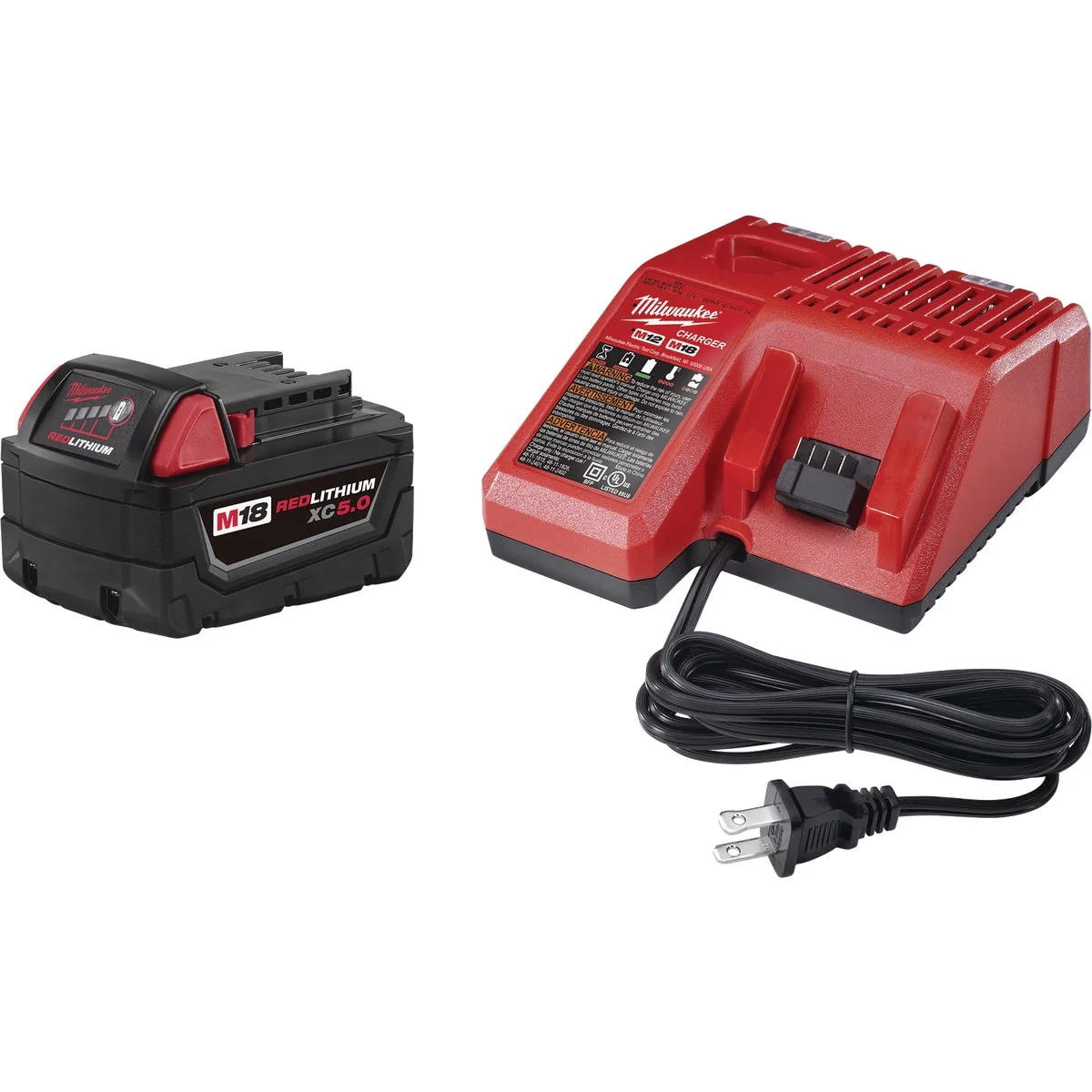 Verified Milwaukee M18 REDLITHIUM XC 18 Volt Lithium-Ion 5.0 Ah Extended Capaci Clean
