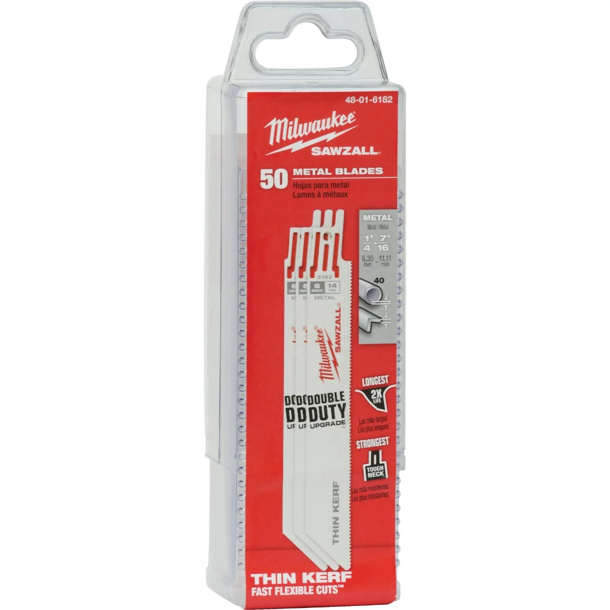 Flexible Milwaukee Sawzall 6 In. 14 TPI Metal Reciprocating Saw Blade 50-Pack Premium Material