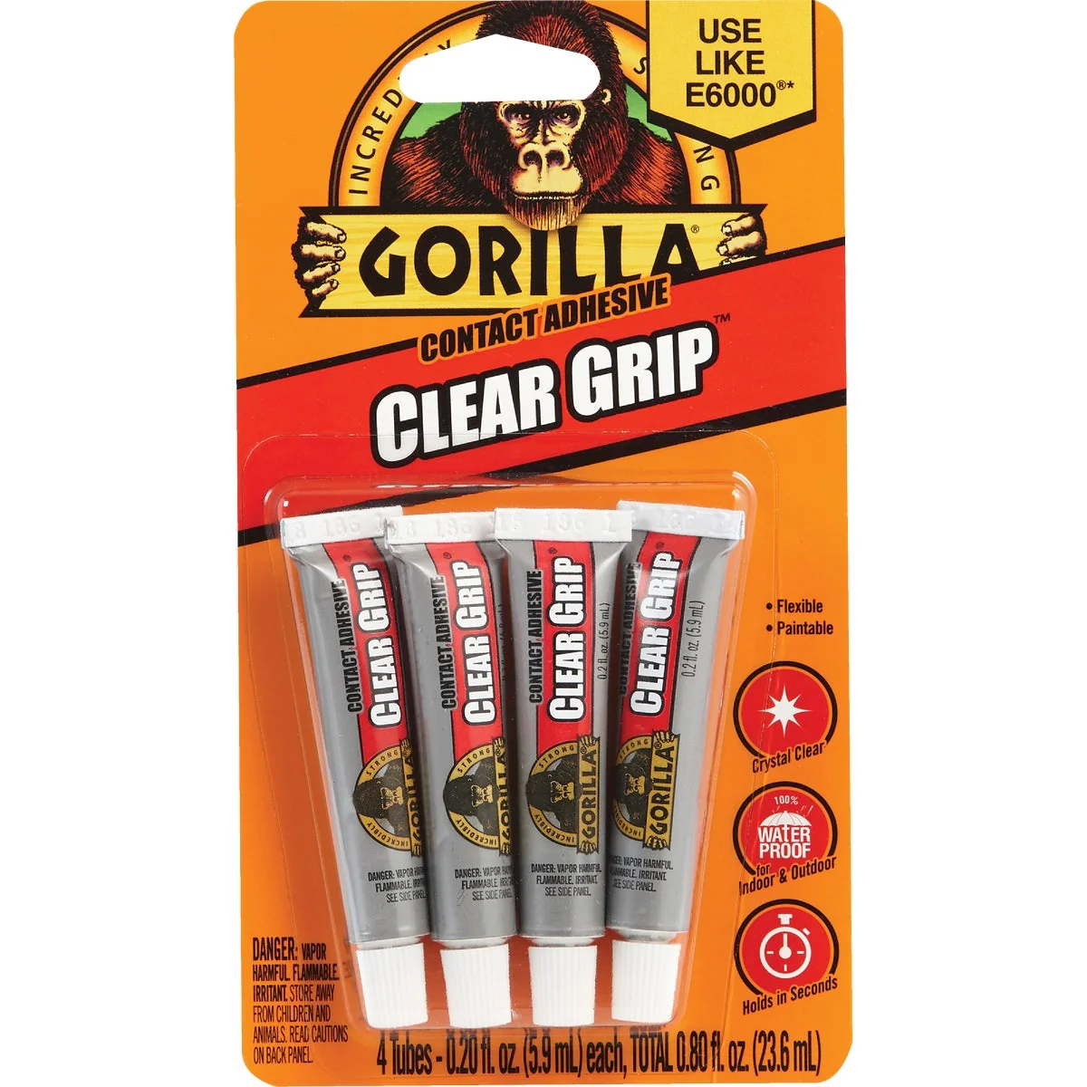 Stylish Gorilla Clear Grip 0.2 Oz. Multi-Purpose Adhesive 4-Pack Sophisticated