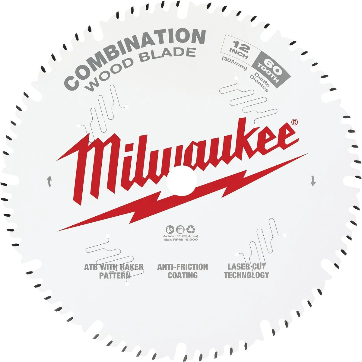 High-End Milwaukee 12 In. 60-Tooth General Purpose Combination Wood Circular Saw Blade Verified