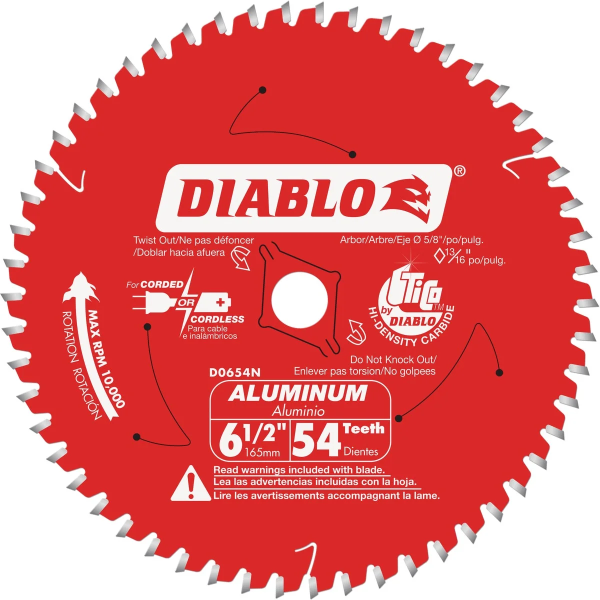 Recyclable Diablo 6-1 2 In. 54-Tooth Aluminum Circular Saw Blade Pure