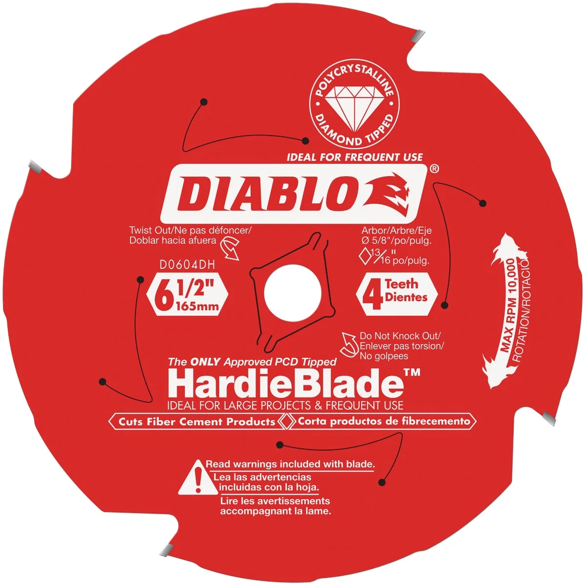 First-Class Diablo HardieBlade 6-1 2 In. 4-Tooth PCD Polycrystalline Diamond Fiber Cement Circular Saw Blade Prestigious