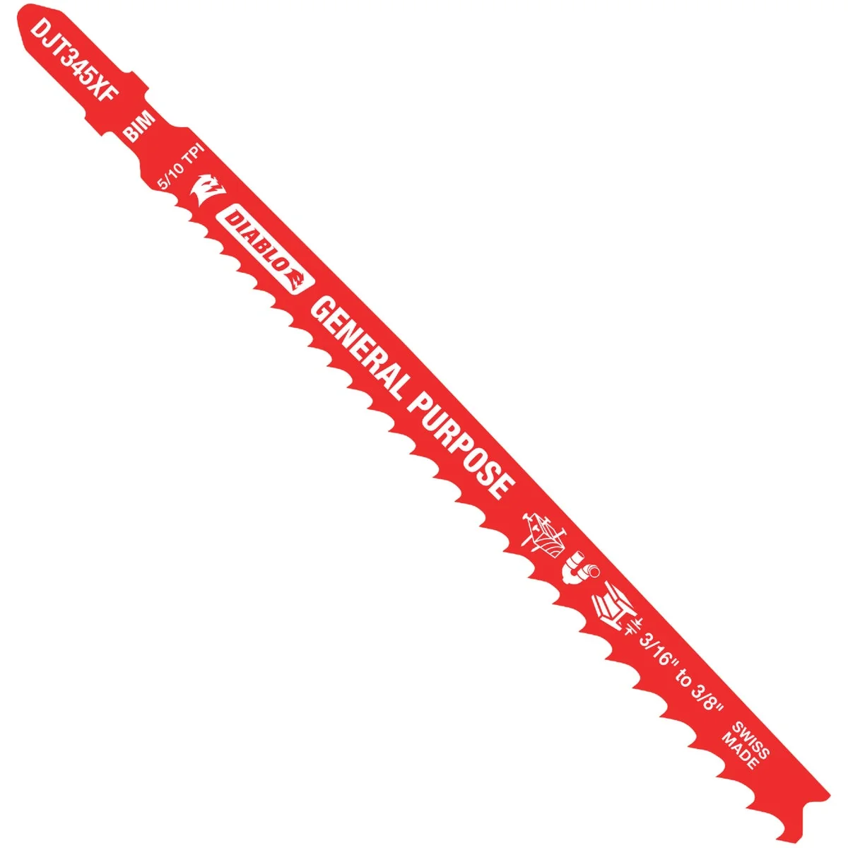 Secure Diablo T-Shank 5-1 4 In. x 5 10 TPI Bi-Metal Jig Saw Blade for General Purpose Cuts 5-Pack Specialty