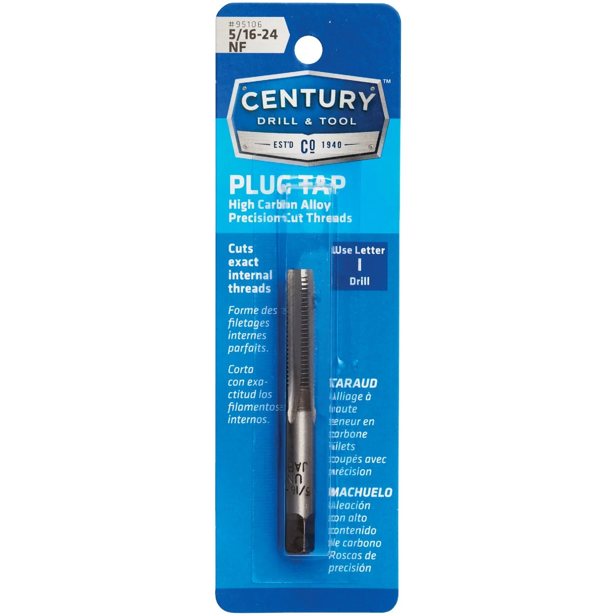 Smart Century Drill Tool 5 16-24 Carbon Steel National Fine Tap-Plug Quality