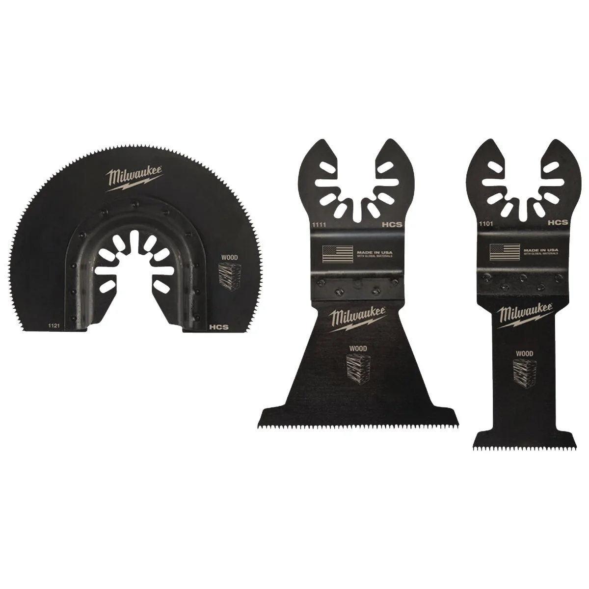Original Milwaukee OPEN-LOK Wood-Cutting Oscillating Blade Assortment 3-Piece Relaxed