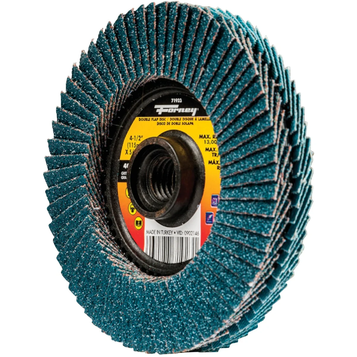 Fashionable Forney 4-1 2 In. x 5 8 In.-11 Spin-On 40 80-Grit Type 29 Double-Sided Angle Grinder Flap Disc Reliable