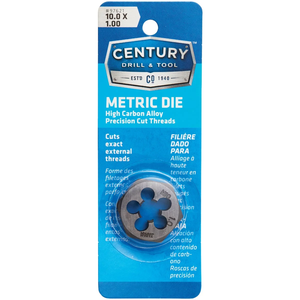Flexible Century Drill Tool 10.0×1.00 NPT 1 Across Flats Hexagon Pipe Die Fine
