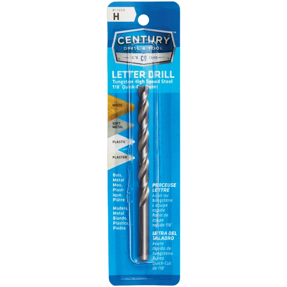 Smart Century Drill Tool Letter H Tungsten High Speed Steel Quick-Cut Point Drill Bit Responsible
