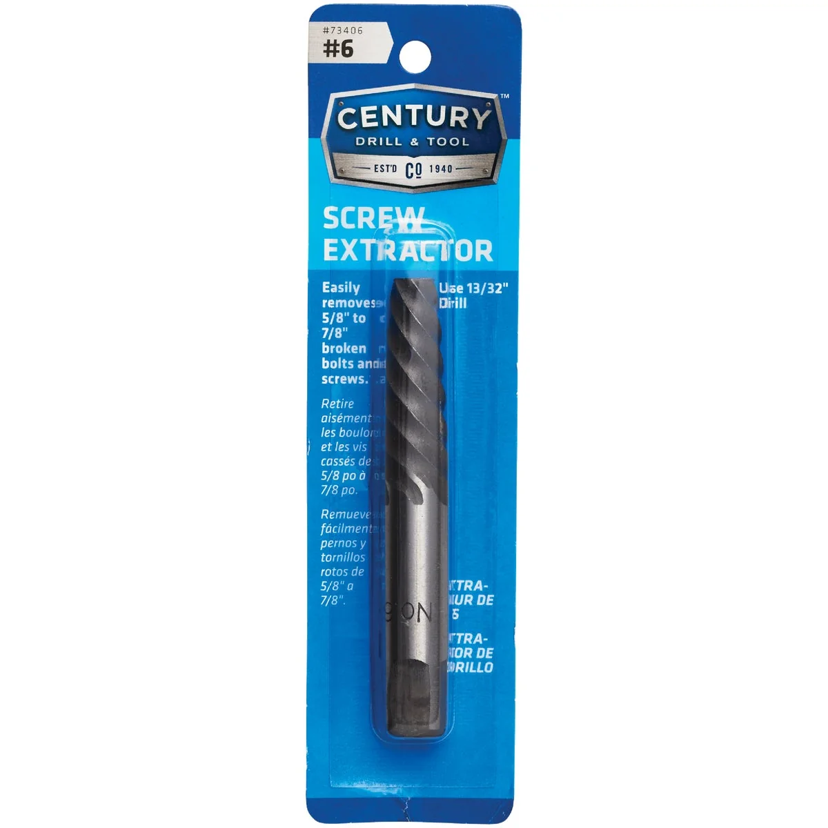 High-End Century Drill Tool 6 Spiral Flute Screw Extractor Durable