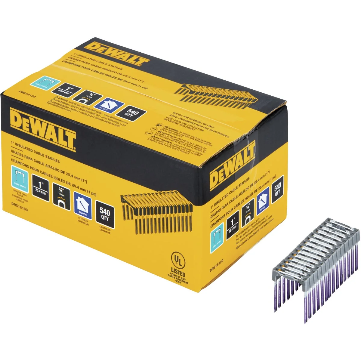 Stylish DeWalt 1 In. x 3 4 In. Insulated Cable Staples 540-Count Luxury