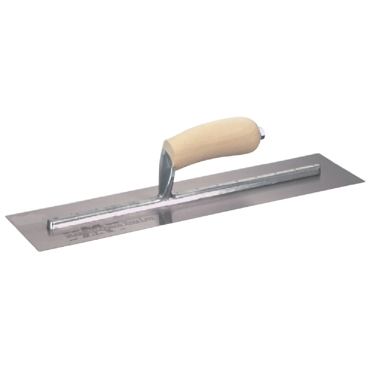 Long-Lasting Marshalltown 4 In. x 18 In. High Carbon Steel Finishing Trowel with Curved Wood Handle Classic