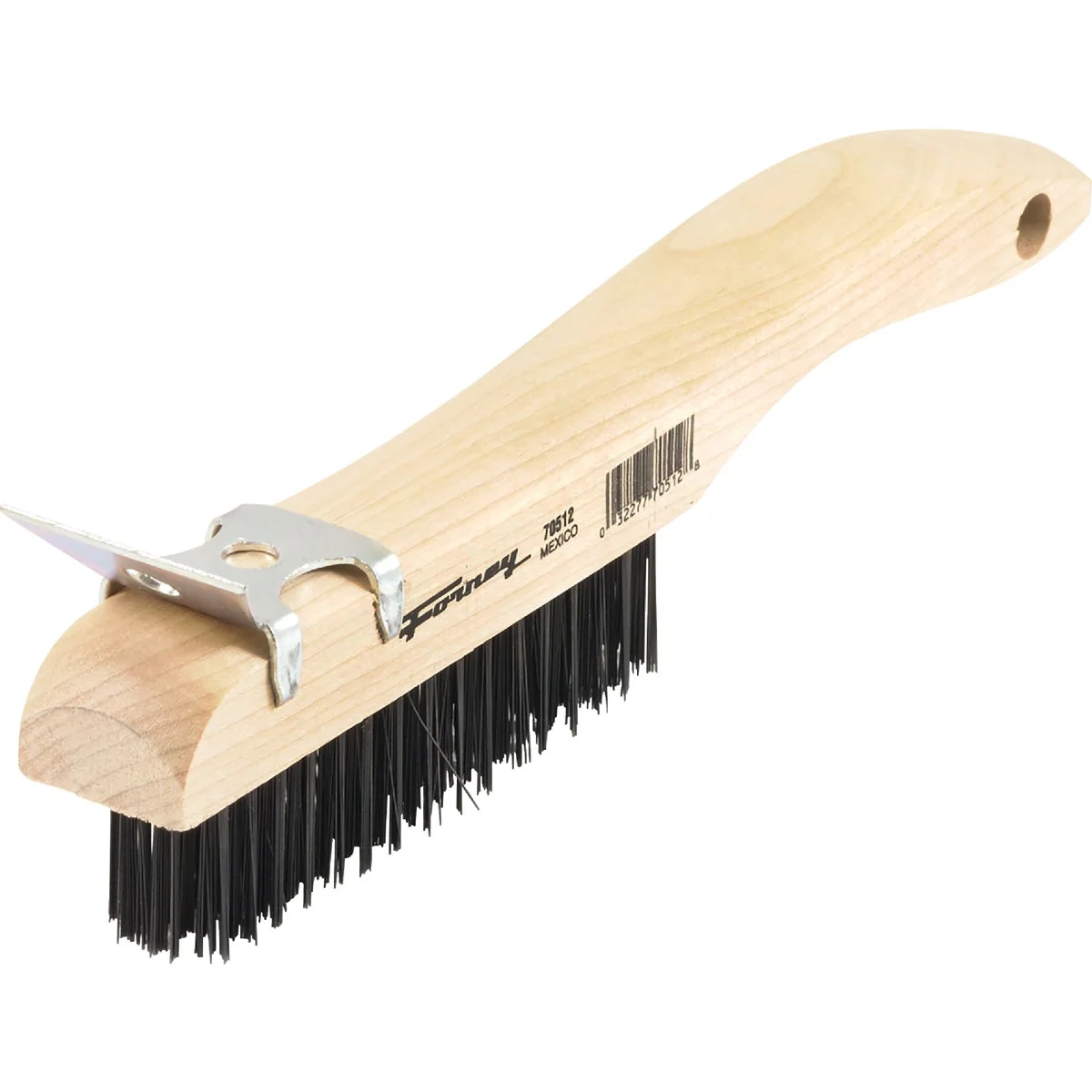 Consistent Forney 10-1 4 In. Shoe Handle Wire Brush Scraper with Carbon Steel Bristles Powerful