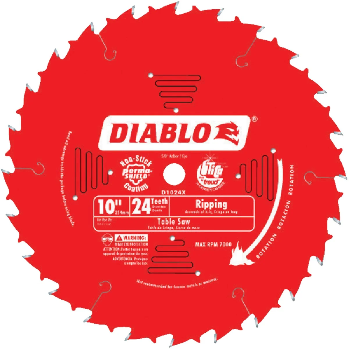 Excellent Diablo 10 In. 24-Tooth Ripping Circular Saw Blade High-Performance