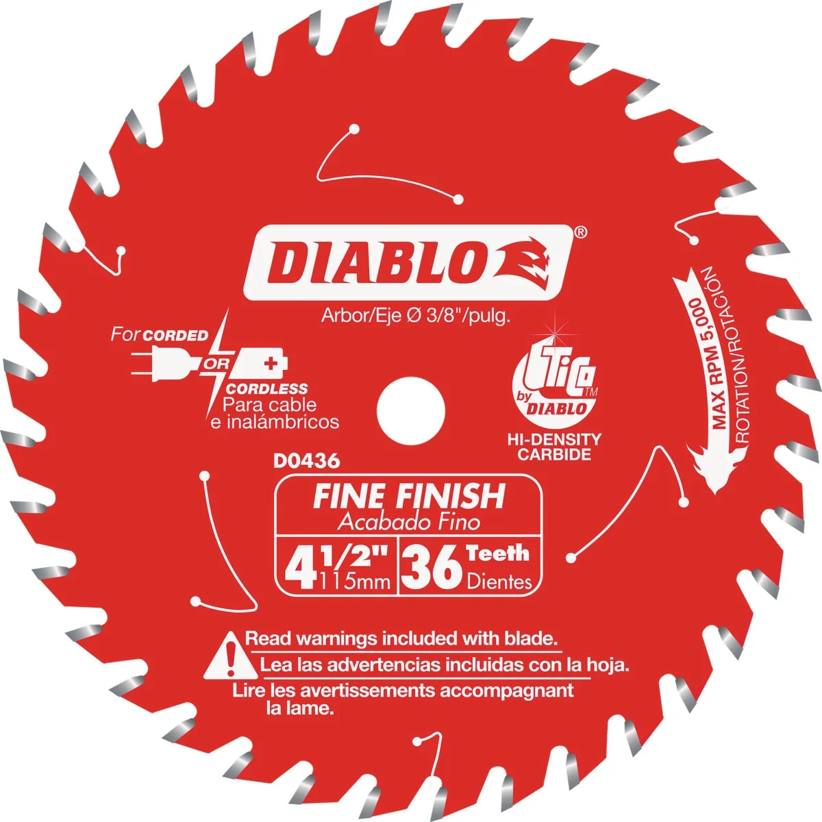 Organic Diablo 4-1 2 In. 36-Tooth Finish Circular Saw Blade Proven