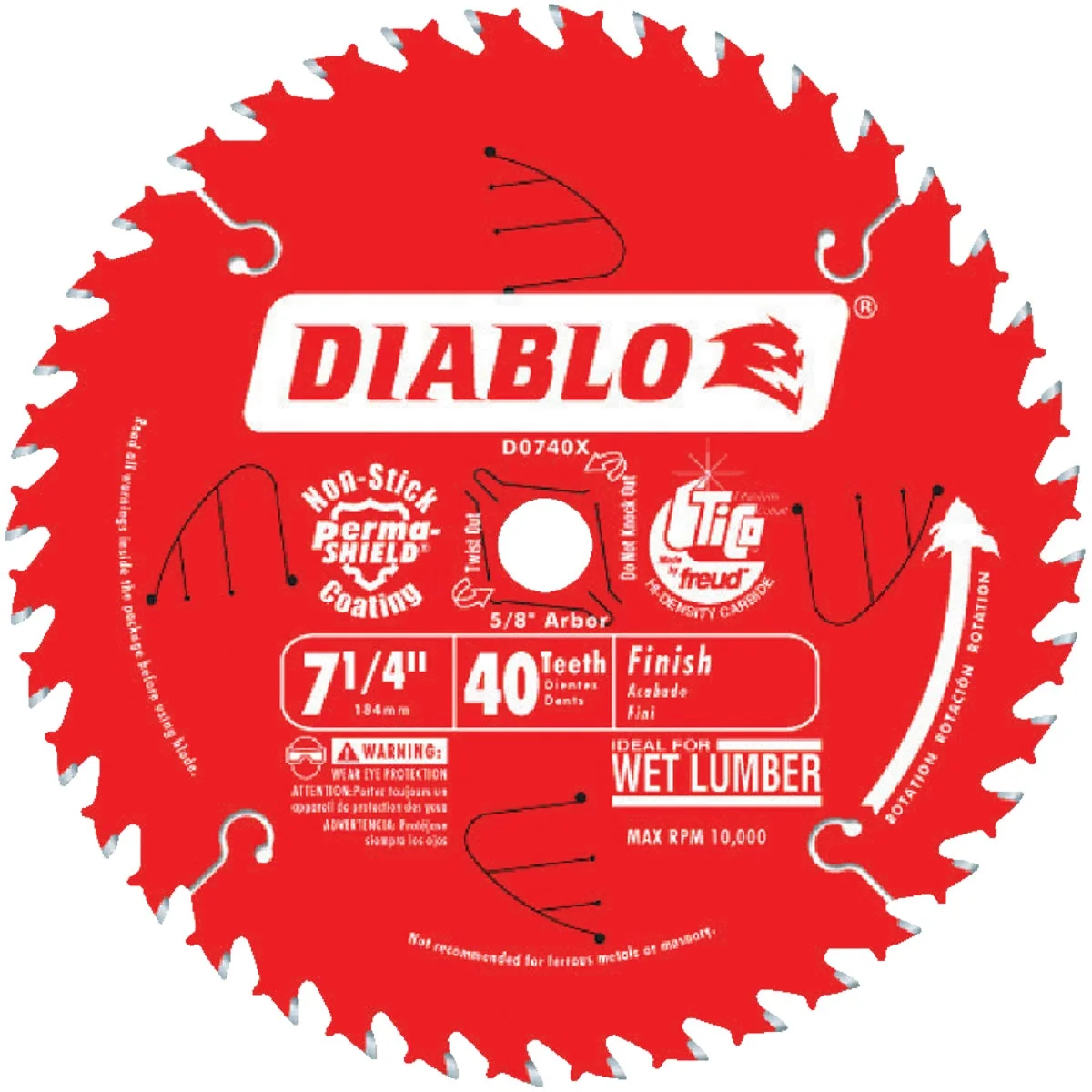 Reusable Diablo 7-1 4 In. 40-Tooth Finish Circular Saw Blade Original