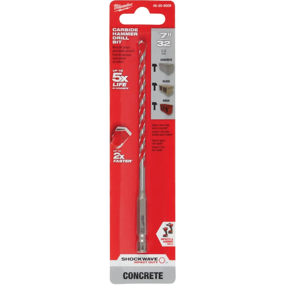 Prestigious Milwaukee 7 32 In. x 6 In. Carbide Masonry Drill Bit Fine Crafted