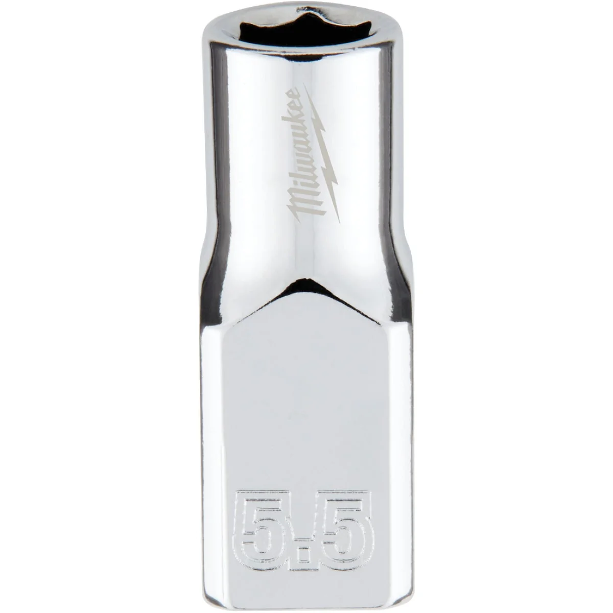 Official Milwaukee 1 4 In. Drive 5.5 mm 6-Point Shallow Metric Socket with FOUR FLAT Sides Fine