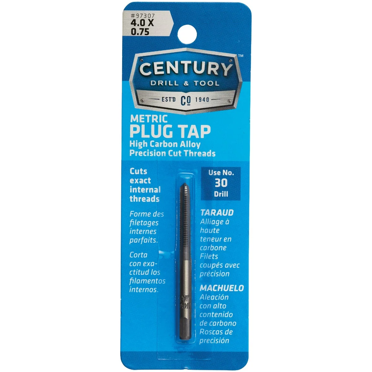 Top-Quality Century Drill Tool 4.0×0.75 Carbon Steel Metric Tap Green