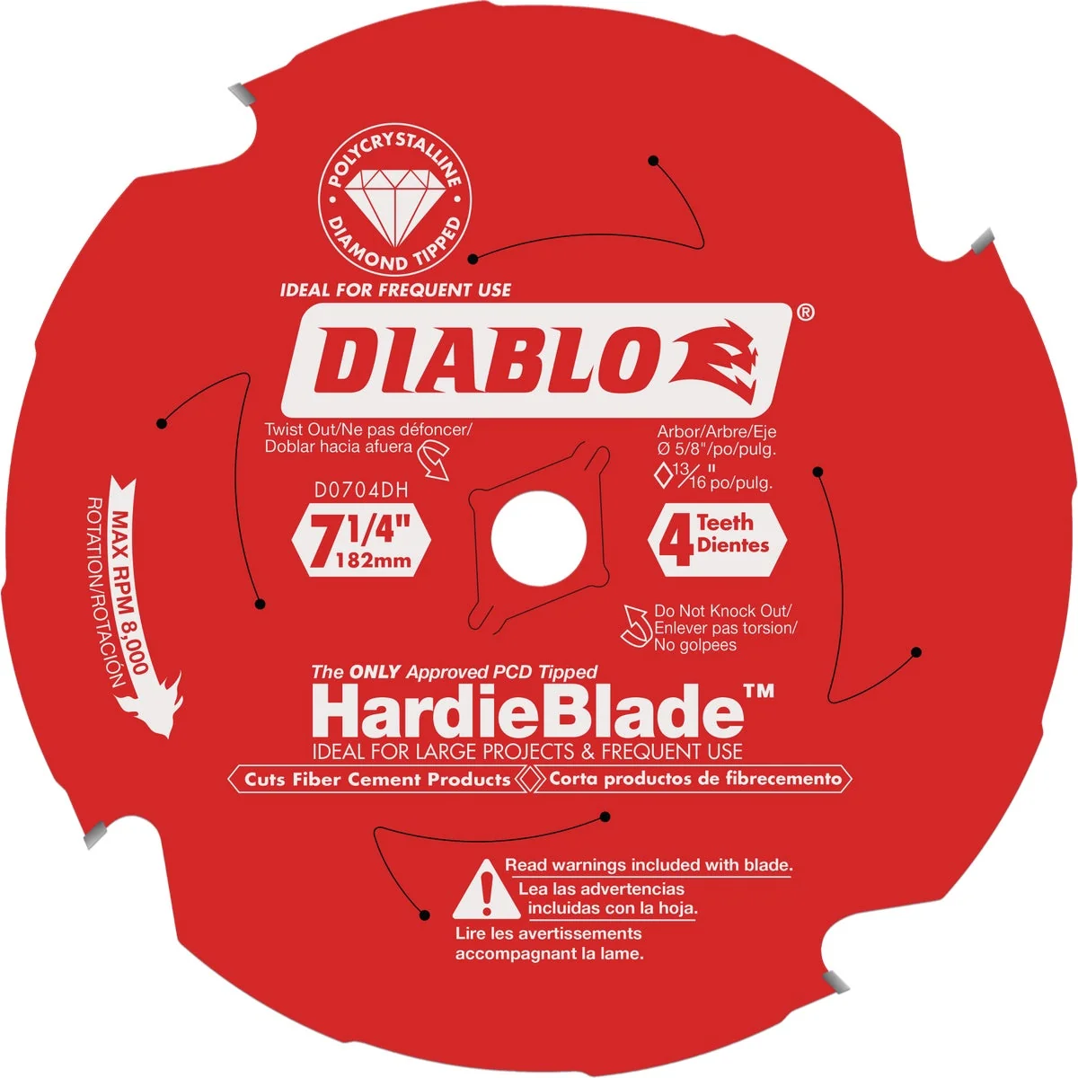 Advanced Diablo HardieBlade 7-1 4 In. 4-Tooth PCD Polycrystalline Diamond Fiber Cement Circular Saw Blade Fine Crafted