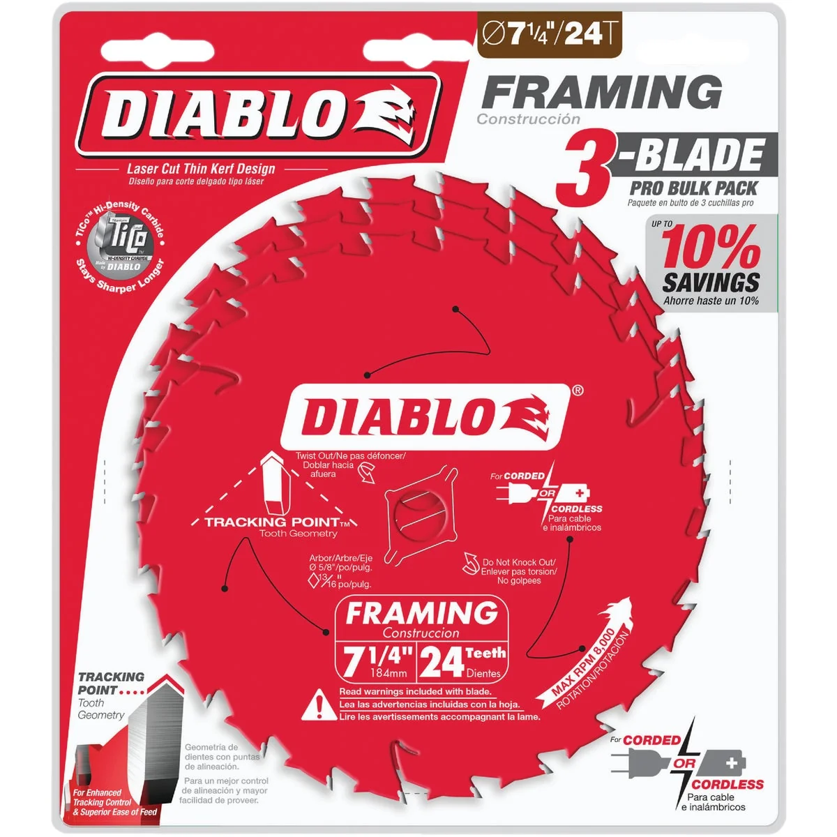 Crafted Diablo 7-1 4 In. 24-Tooth Framing Circular Saw Blade 3-Pack Fashionable