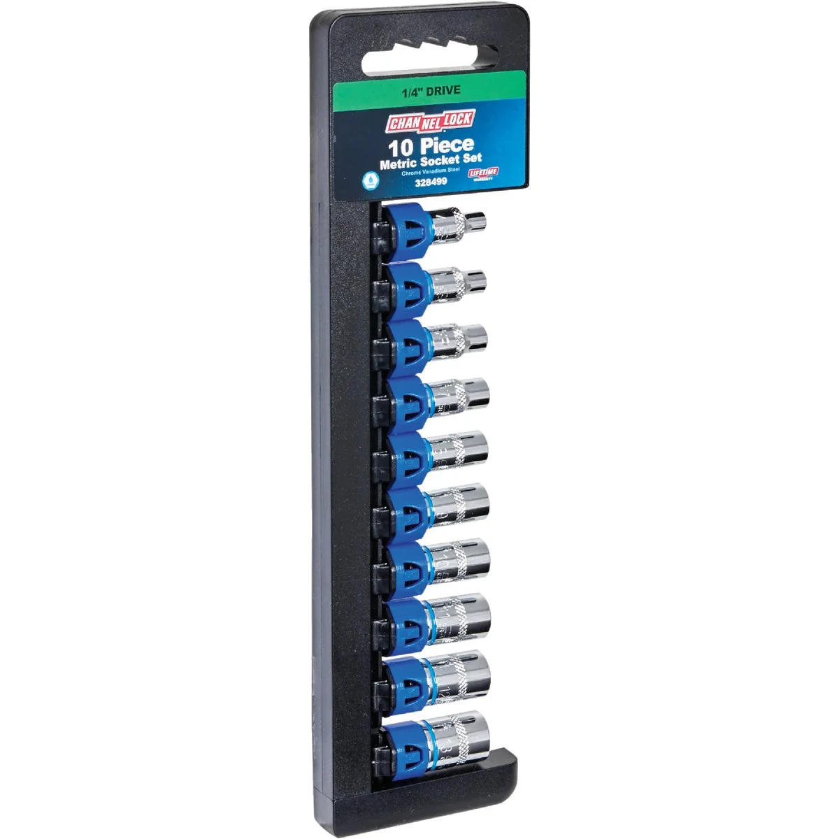 Practical Channellock Metric 1 4 In. Drive 6-Point Shallow Socket Set 10-Piece Reusable
