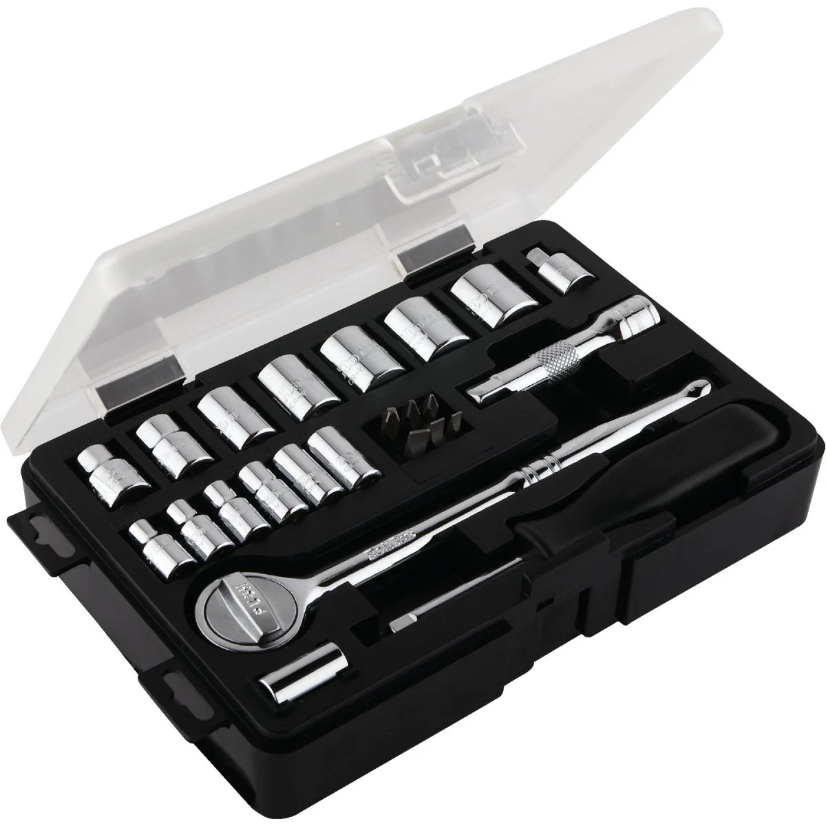 Superior Do it Standard 1 4 In. and 3 8 In. Drive 6-Point Shallow Ratchet Socket Set 24-Piece High-Quality