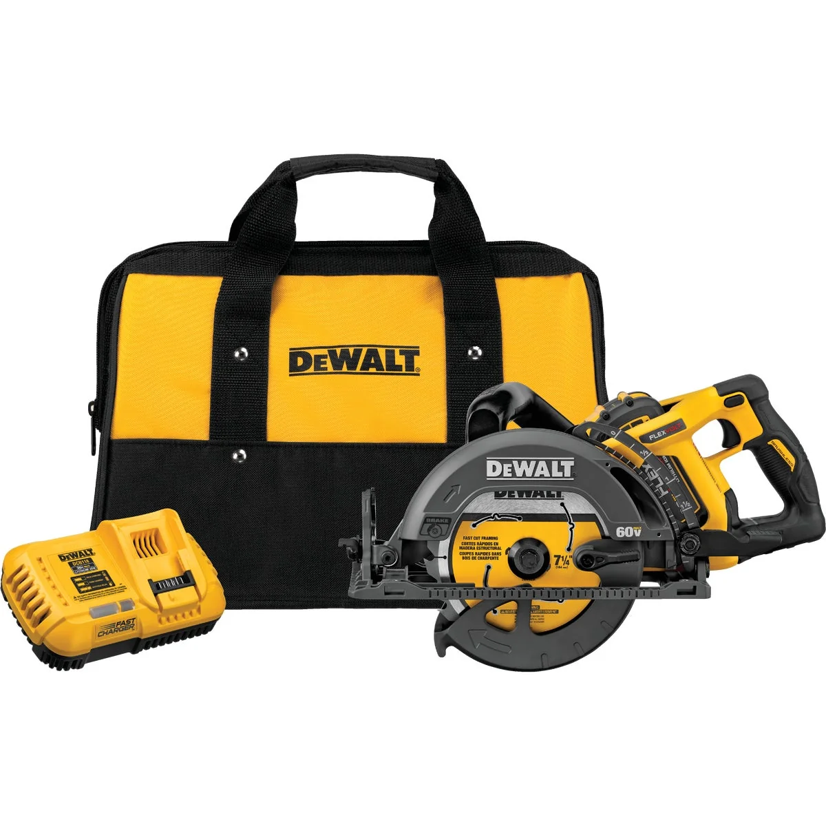 Elegant DeWalt Flexvolt 60V MAX Lithium-Ion 7-1 4 In. Cordless Worm Drive Saw Kit High-Quality