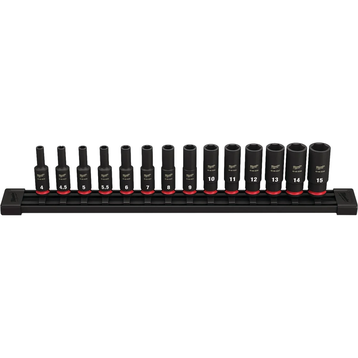 Artisan Milwaukee SHOCKWAVE Metric 1 4 In. Drive 6-Point Deep Impact Driver Set 14-Piece Smooth