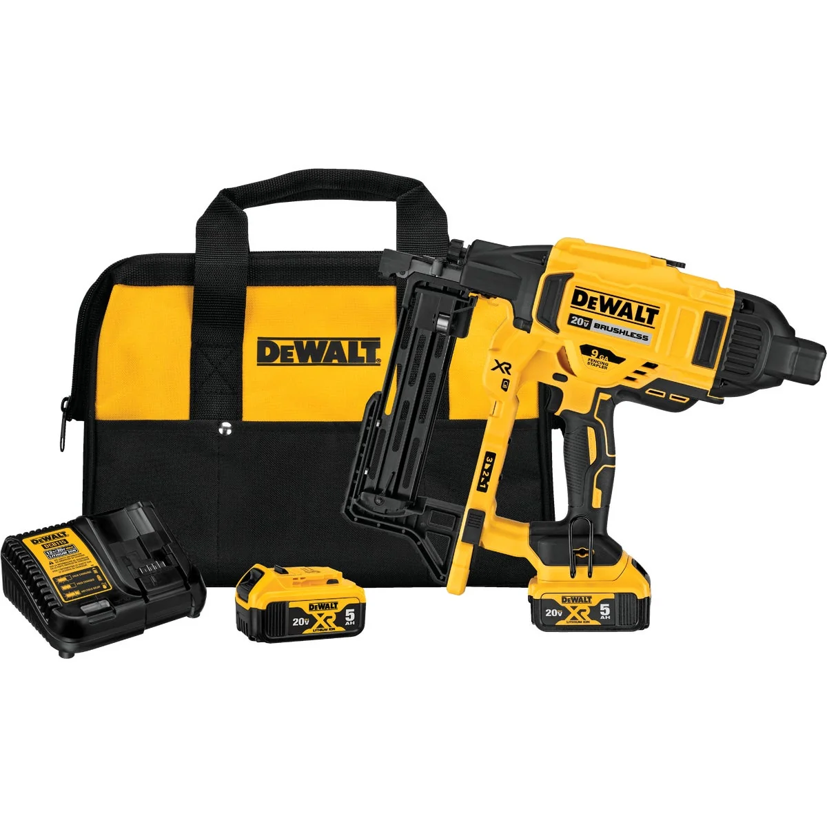 Elegant DeWalt 20 Volt MAX XR Lithium-Ion 9 Ga. Cordless Fencing Construction Stapler Kit Artisan